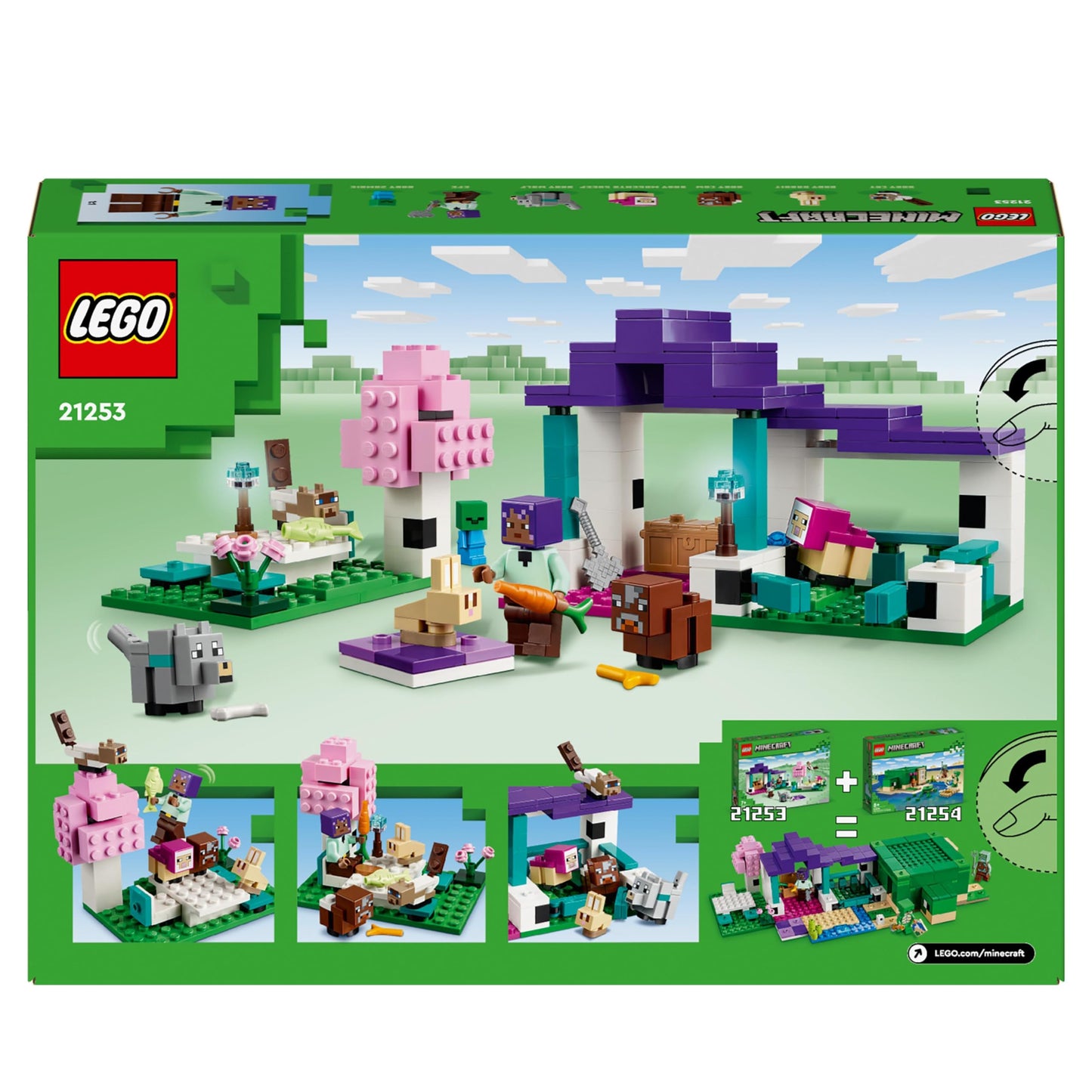 LEGO Minecraft 21253 Adăpost de Animale, 7+ ani