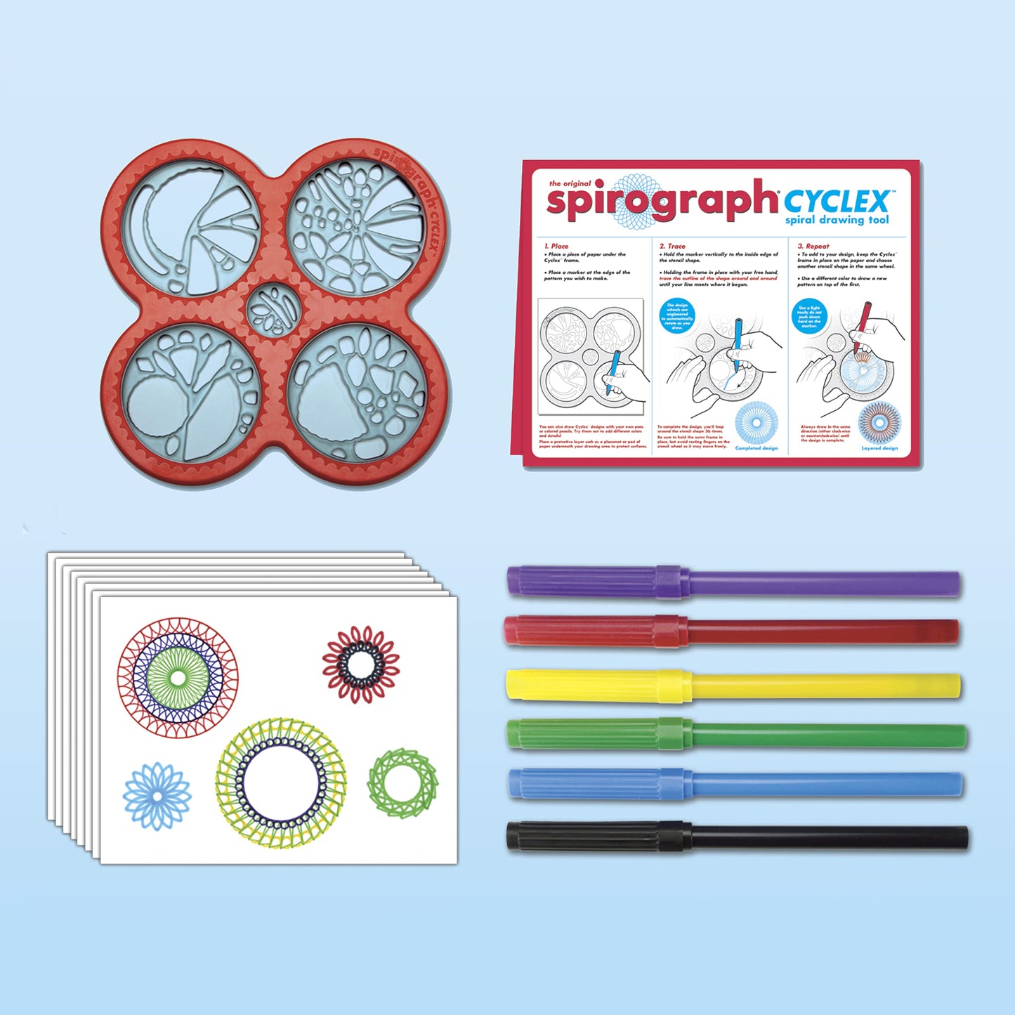 Silverlit Spirograph Cyclex Set creativ, 6 markere, 20 foi