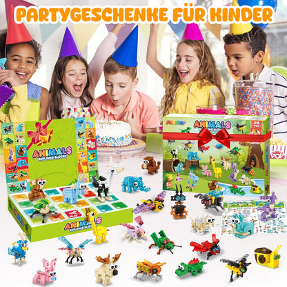 MOONTOY Set constructie animale 3-in-1, 24 piese