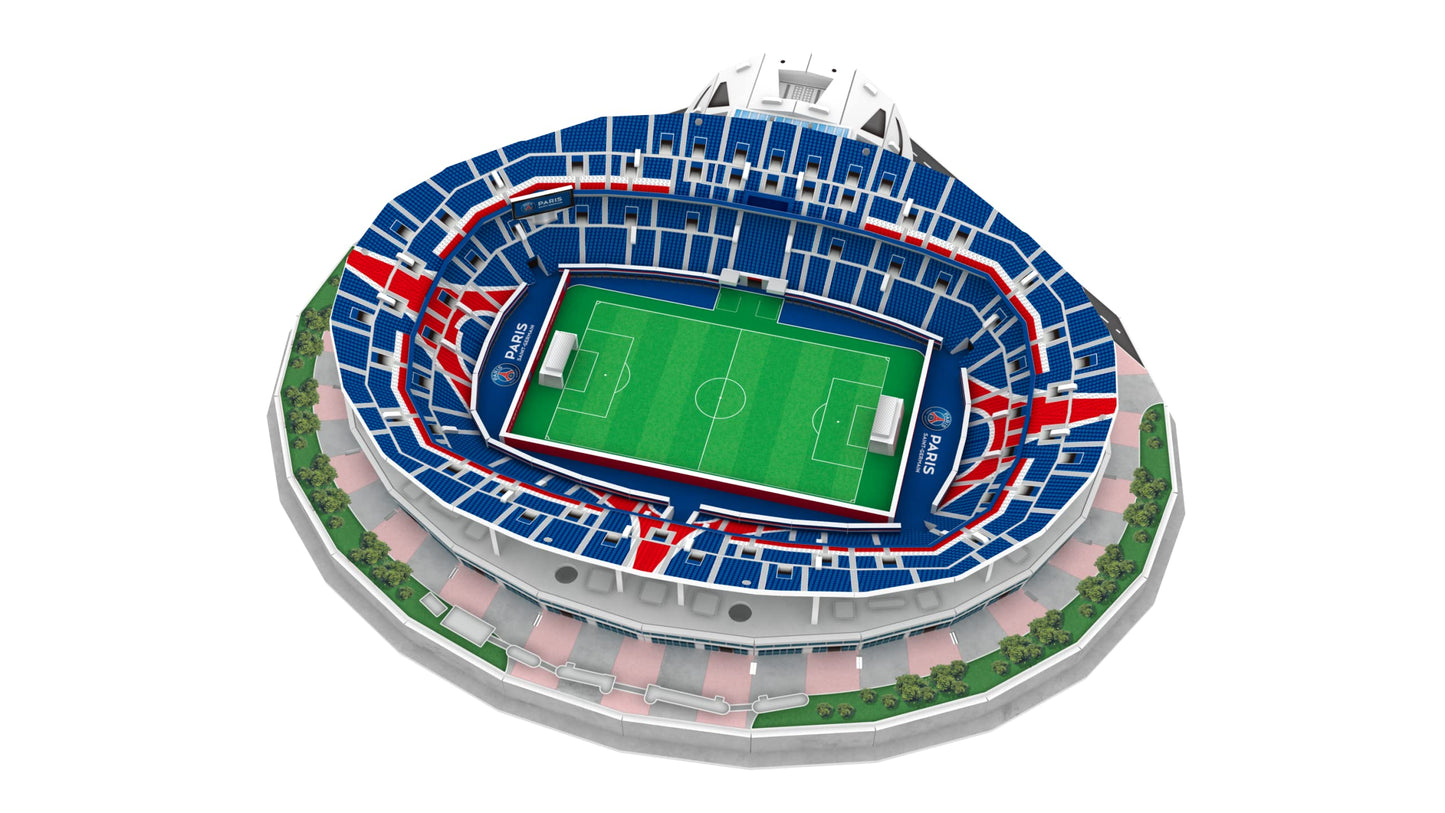 Puzzle Park der Prinzen 3D Megableu, cu lumini integrate, echipa de fotbal Paris Saint Germain, 111 piese numerotate, pentru asamblare individuală sau în familie, recomandat de la 7 ani, 678326, stadion PSG.