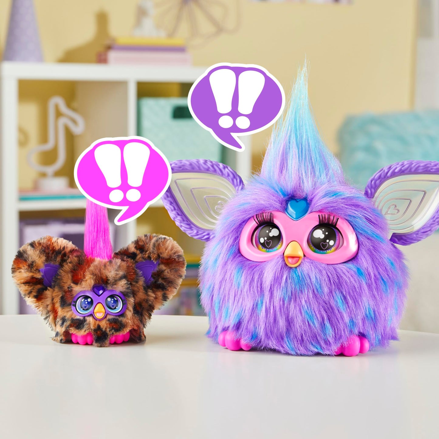 Furby Furblets Jucărie de pluș electronică Gepard pete 6+ ani cu muzică și breloc