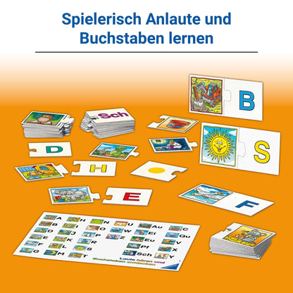 Ravensburger 24951 - E wie Elefant - Joc educativ pentru copii 5-7 ani, învățare prin joacă pentru 1-4 jucători