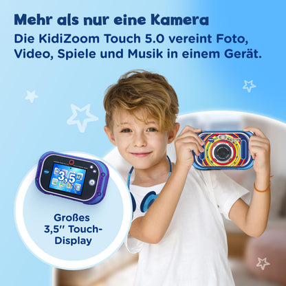 Vtech KidiZoom Touch 5.0 Camera digitala touchscreen, albastru