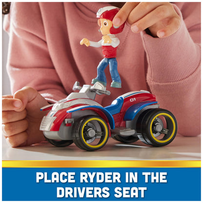 PAW PATROL, Quad de salvare cu figura lui Ryder (Vehicul de bază sustenabil), jucărie pentru copii de la 3 ani