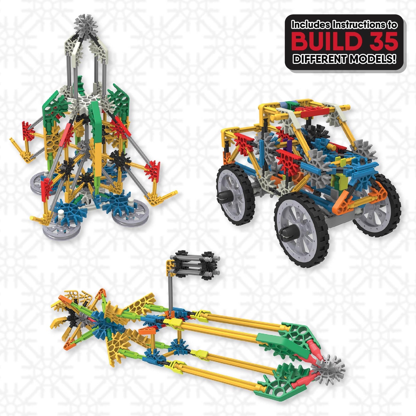 K'NEX 12418 Set de construcție Fantasie cu 35 modele, jucărie educativă STEM pentru copii de la 7 ani