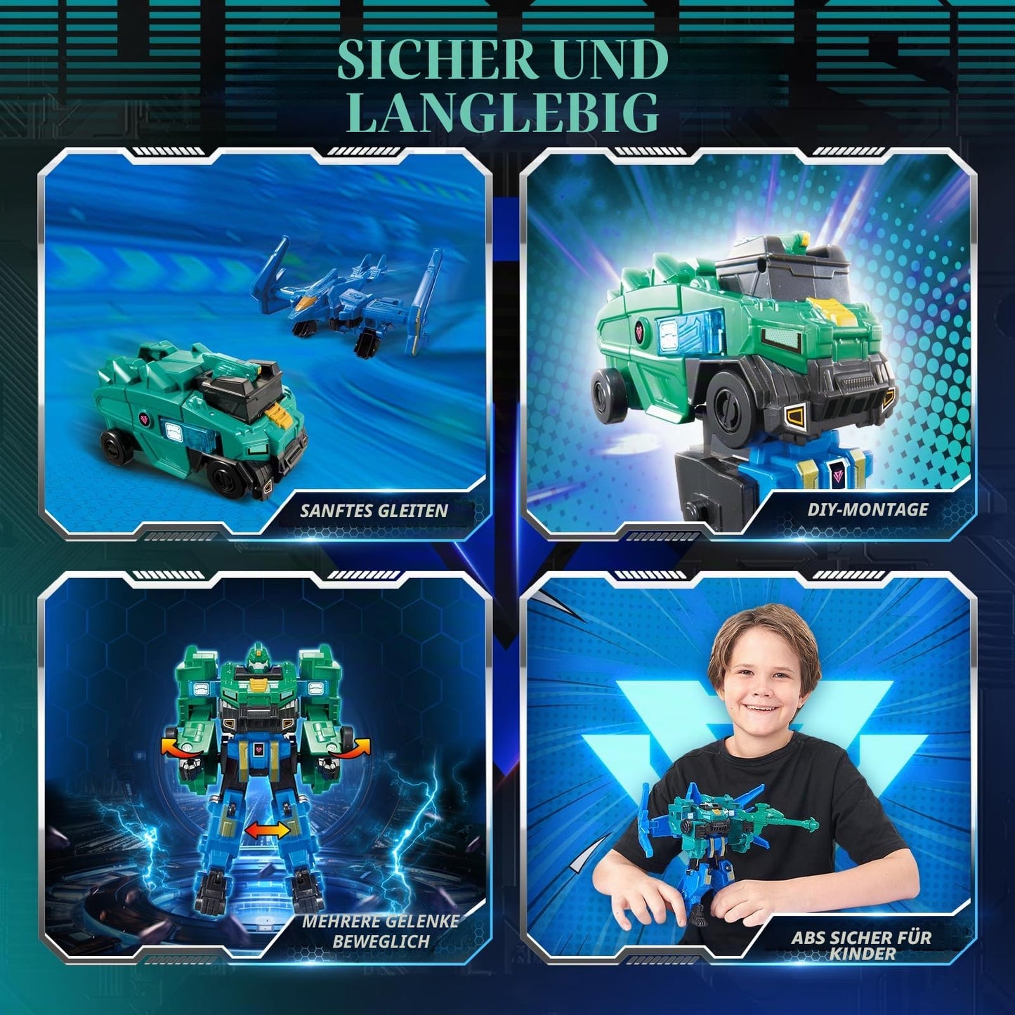 QUANTUM HEROES DINOSTER Stego Blast Wing Robot Transformabil 2 în 1 Jucărie Robotică pentru Copii 5+ ani (gri)