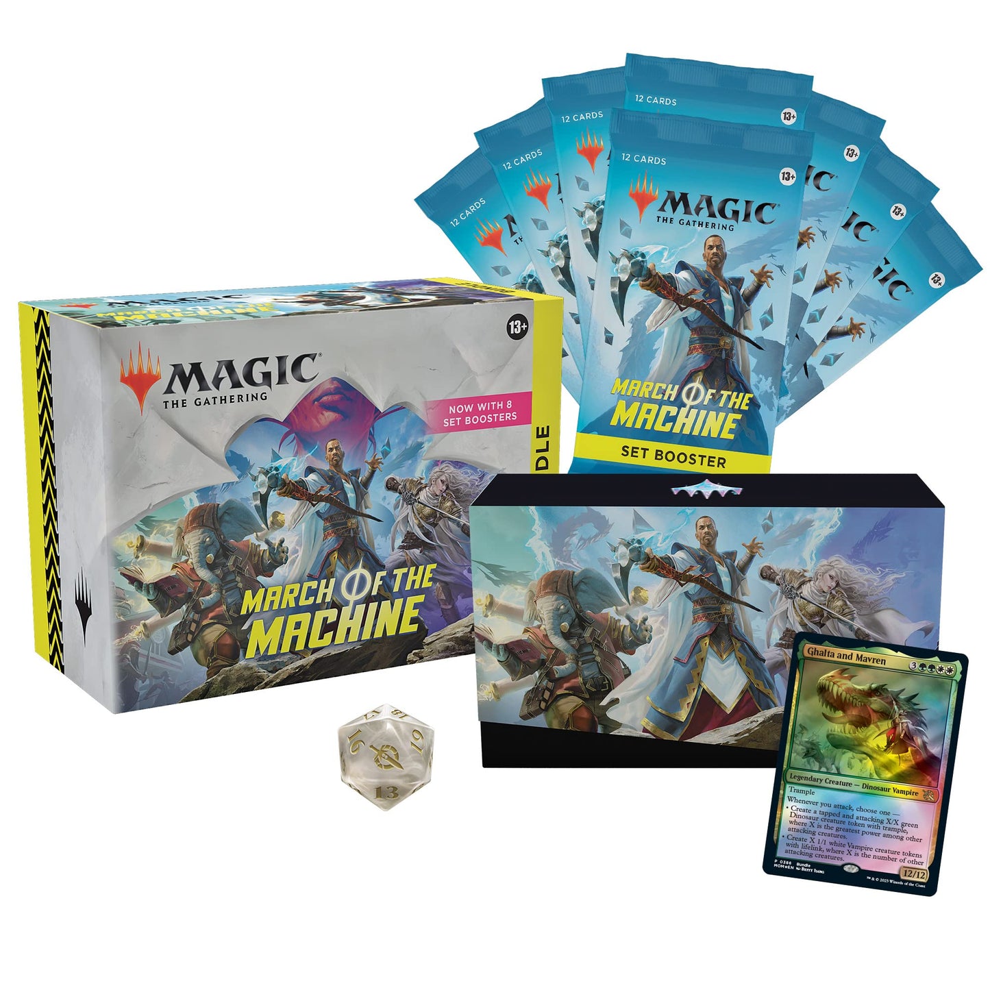 Magic The Gathering March of The Machine Pachet, 8 Boostere Set & Accesorii (Versiune în Engleză)