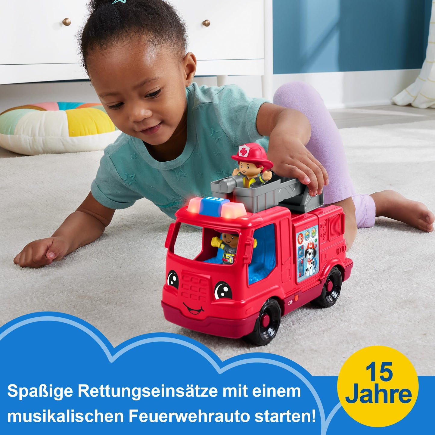 Fisher-Price HYR88 Camion pompieri Little People, 1+ an