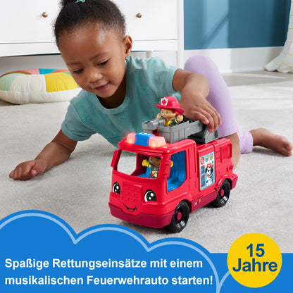 Fisher-Price HYR88 Camion pompieri Little People, 1+ an