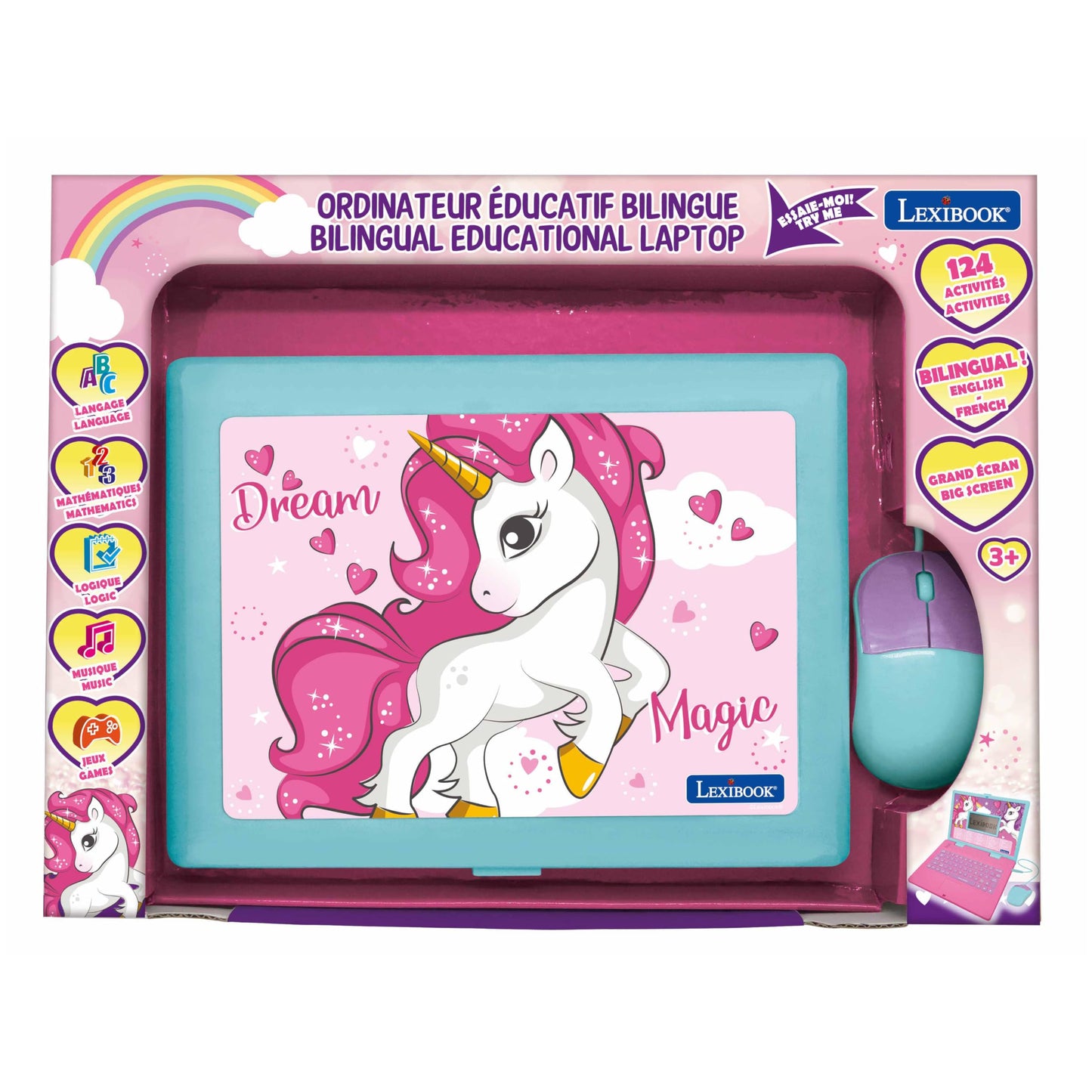 Lexibook Laptop educativ bilingv Einhorn, 124 activități