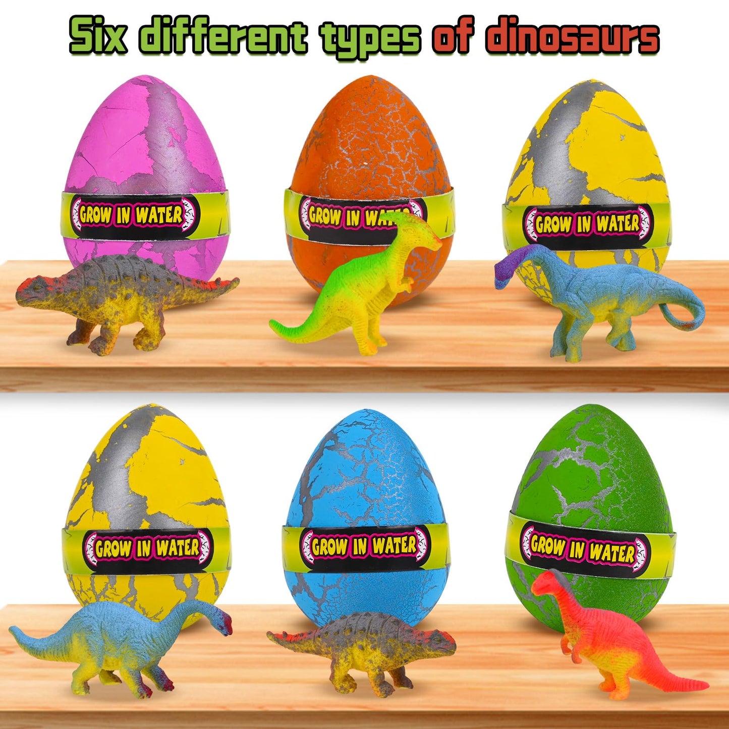 Zoelele Set 6 Ouă Surpriză Dinozauri, eclozare în apă