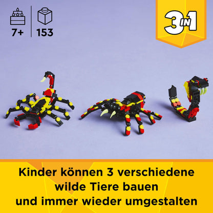 LEGO Creator 3in1 Set de construcție animale sălbatice: Păianjen surpriză cu 3 modele de construit 7+ ani