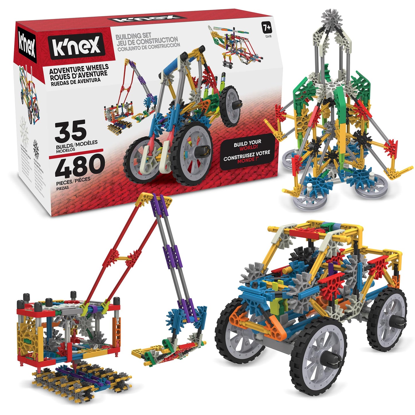 K'NEX 12418 Set de construcție Fantasie cu 35 modele, jucărie educativă STEM pentru copii de la 7 ani
