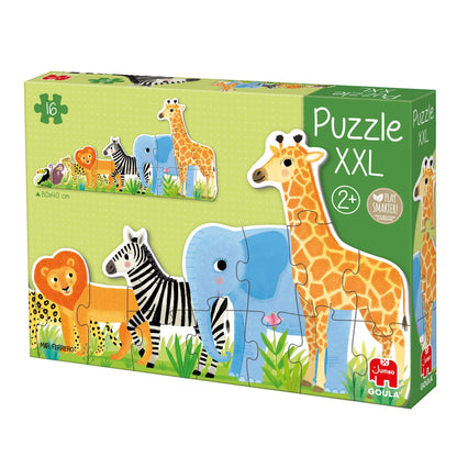 Goula D53426 - Puzzle XXL - Junglă, de la mic la mare, pentru copii de la 2 ani