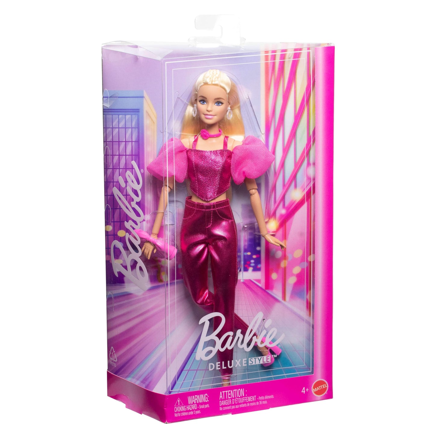 Barbie Deluxe Style Păpușă Ținută Metalizată Roz, JFP40