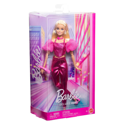 Barbie Deluxe Style Păpușă Ținută Metalizată Roz, JFP40