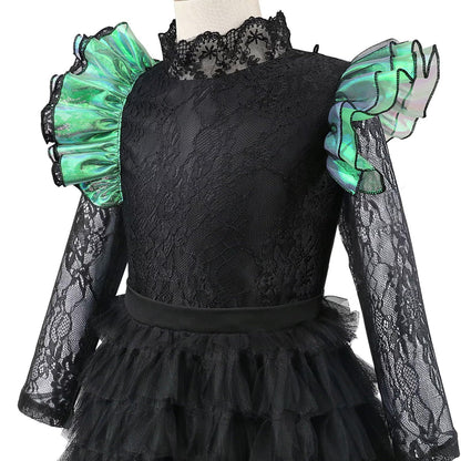 Tangsenyu Rochie de prințesă cu paiete și tul pentru copii costum Glinda vrăjitoare bună roz