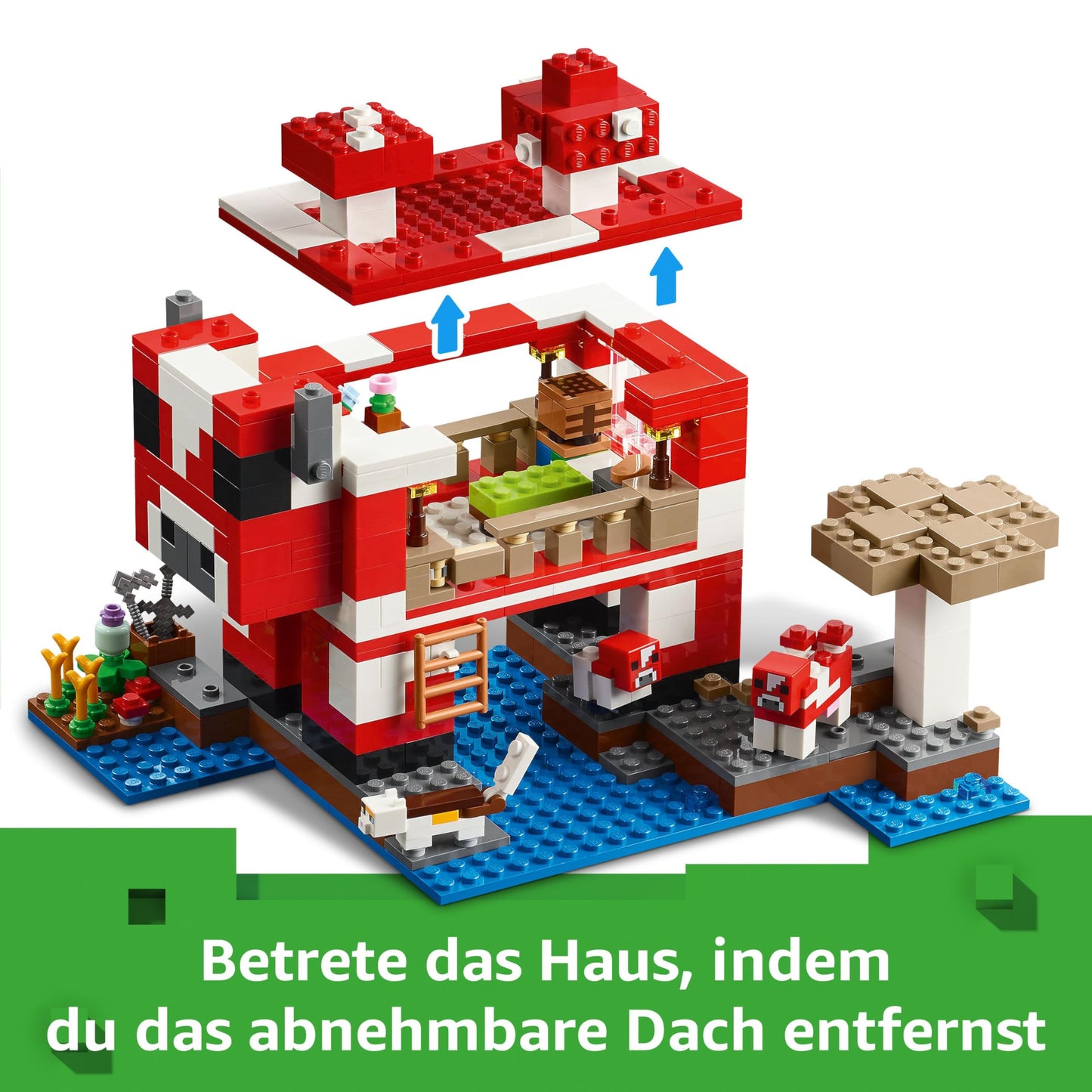 LEGO Minecraft 21270 Set de construcție Casa vacii ciupercă cu 500 piese pentru copii de la 8 ani