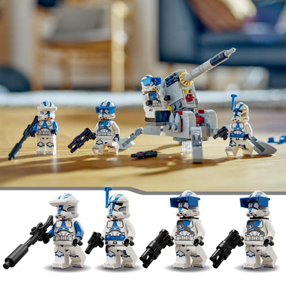 LEGO Star Wars™ Pachet de Luptă: Soldați Clon de la 501, Set de Bătălie, Vehicul AV-7, Jucărie de Construit, Mini Figuri, Războaiele Clon 75345
