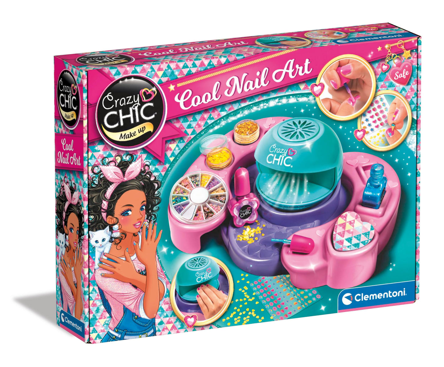 Clementoni Crazy Chic - Set de Manichiură Cool pentru Copii - 6 Ani (18599)