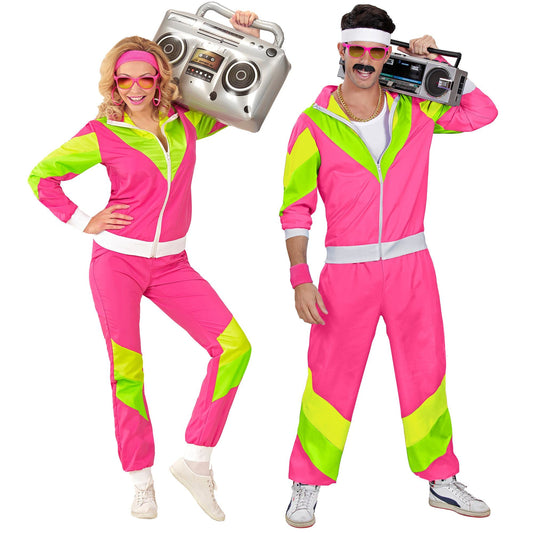 WIDMANN MILANO Fashion de Petrecere - Costum Trainingsanzug, Jacke și Hose, Outfit din Anii '80, Jogginganzug, Outfit de Gust Prost, Costume de Carnaval