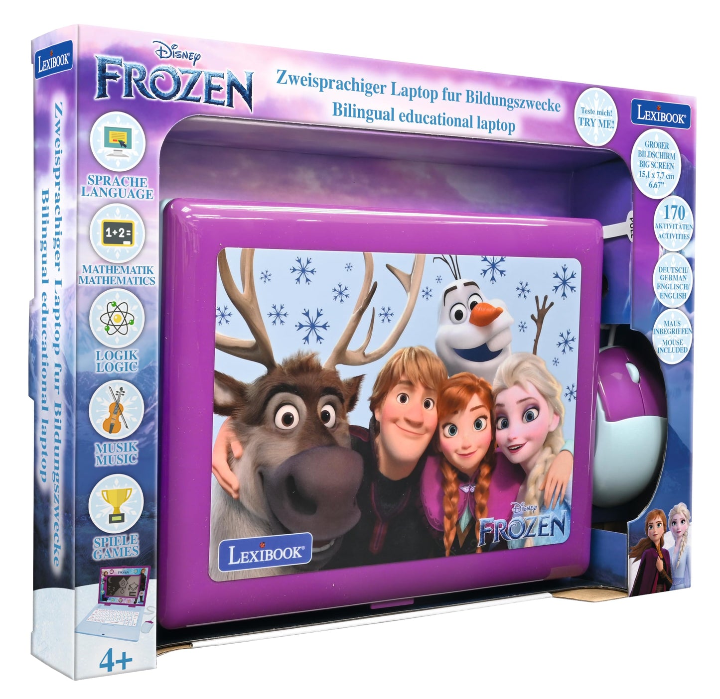 Lexibook Laptop educativ Frozen bilingv, 170 activități (DE)