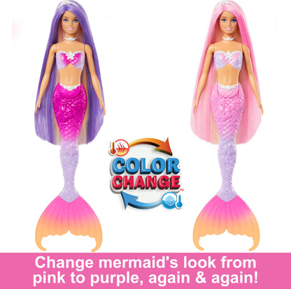 Barbie Sirenă Malibu cu schimbare culoare la apă