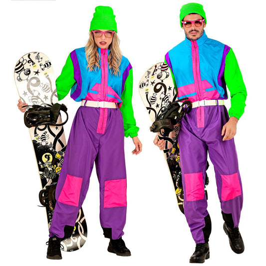 W WIDMANN MILANO Costume de Petrecere - Kostüm Snowboarder, Overall Retro, 80s Outfit, Bad Taste, Costume de Carnaval