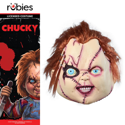 Rubie's Rubies Masca Oficială Chucky Cusută 3/4 pentru Adulți, Mărime Unică