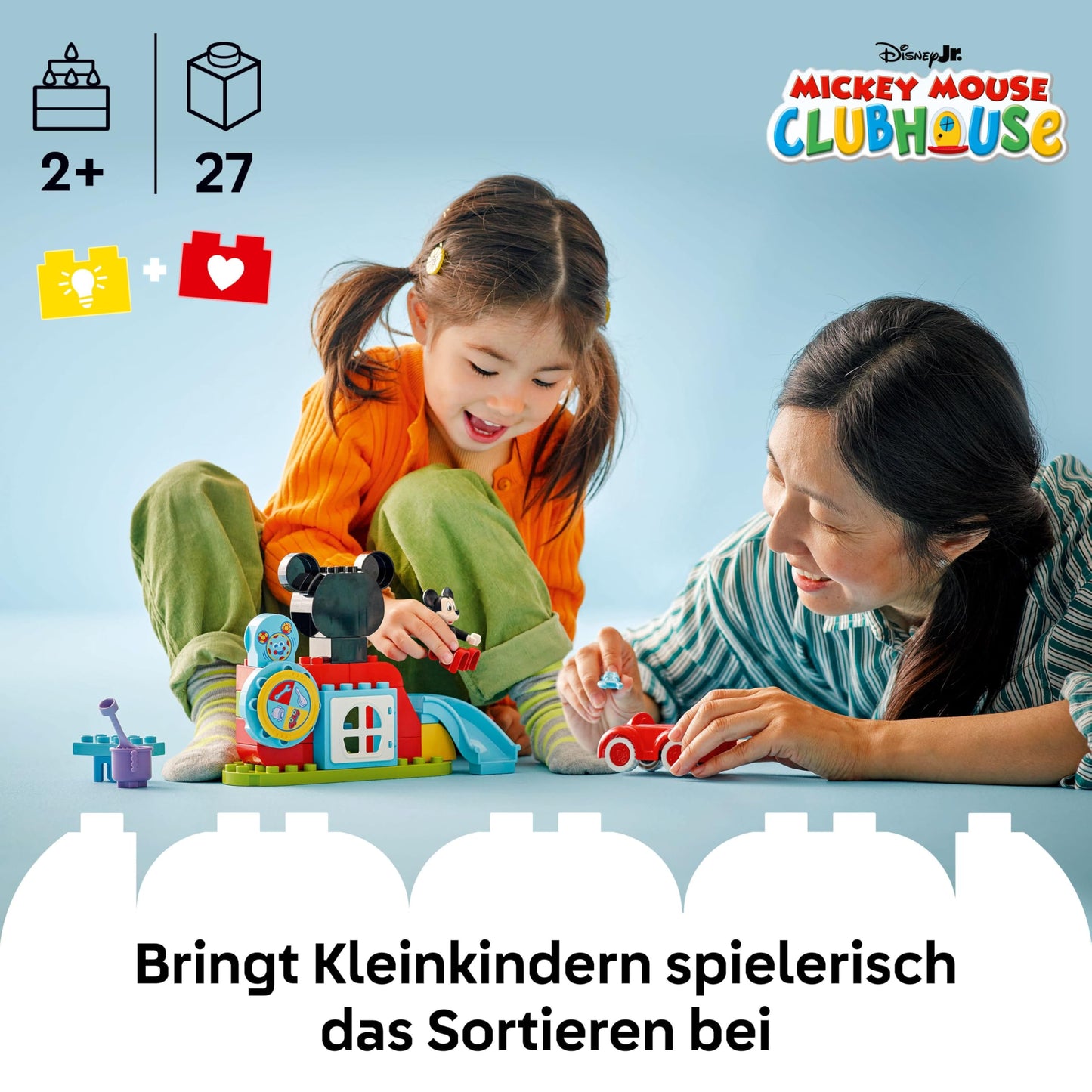 LEGO 10454 DUPLO Set Mickey Mouse, club și mașină