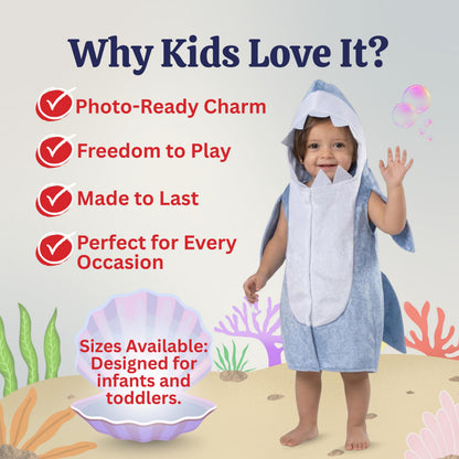 Dress Up America Baby Shark Costum Hai pentru Copii Costum de Halloween