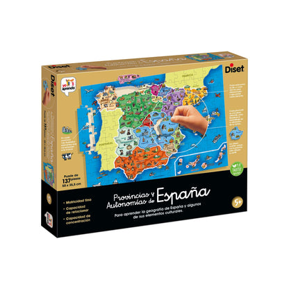 Diset - Provincii și Autonomii din Spania, Puzzle educativ pentru a învăța geografia Spaniei de la 5 ani