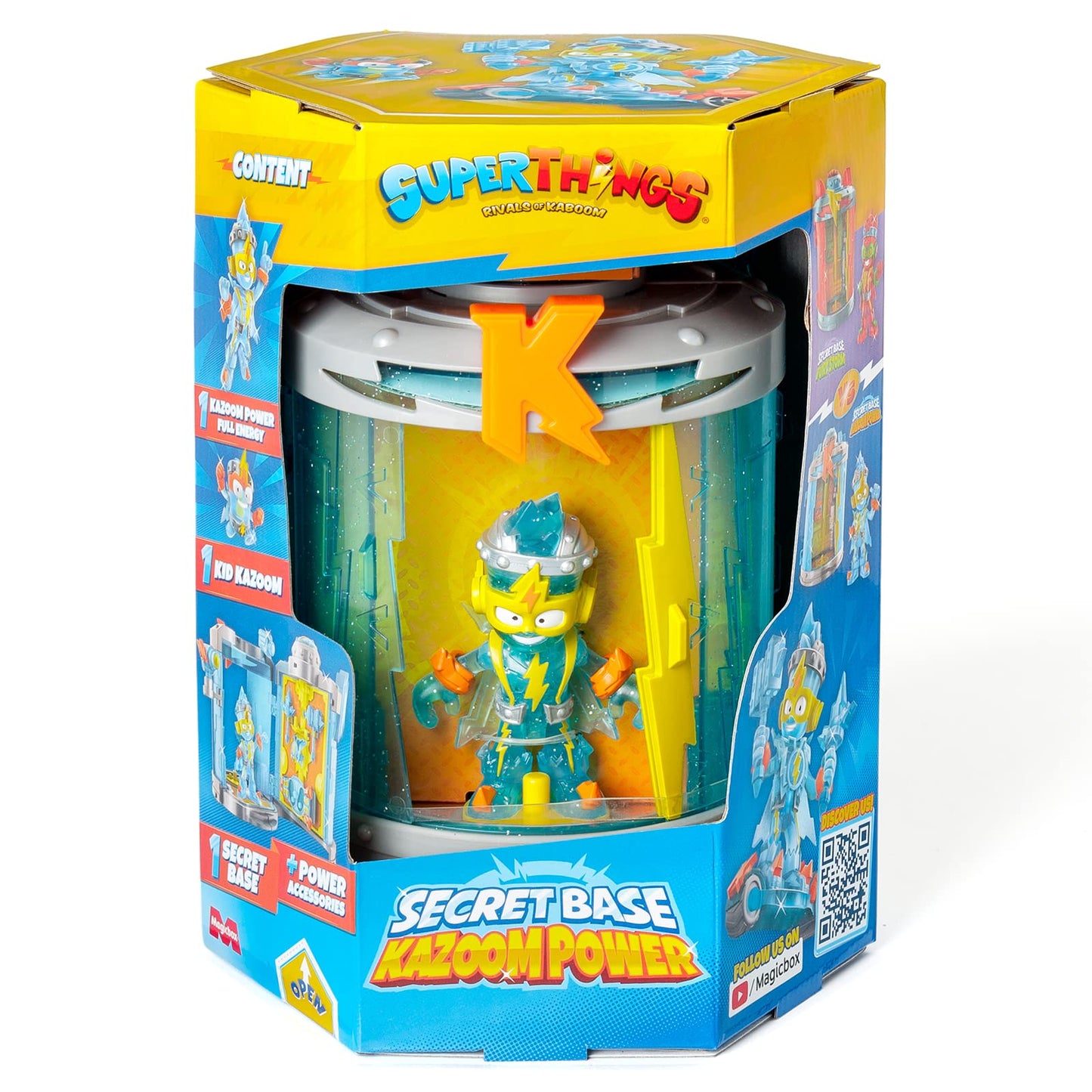 SUPERTHINGS Baza Secretă Kazoom Power, Include 1 Kazoom Kid și 1 SuperThing exclusiv, plus multe Accesorii