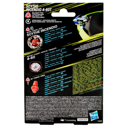 Beyblade X Scythe Incendio 4-60T Pachet de Start cu Kreisel și Starter