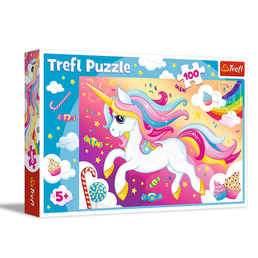 Trefl Puzzle Frumosul Unicorn, 100 piese, 5+ ani
