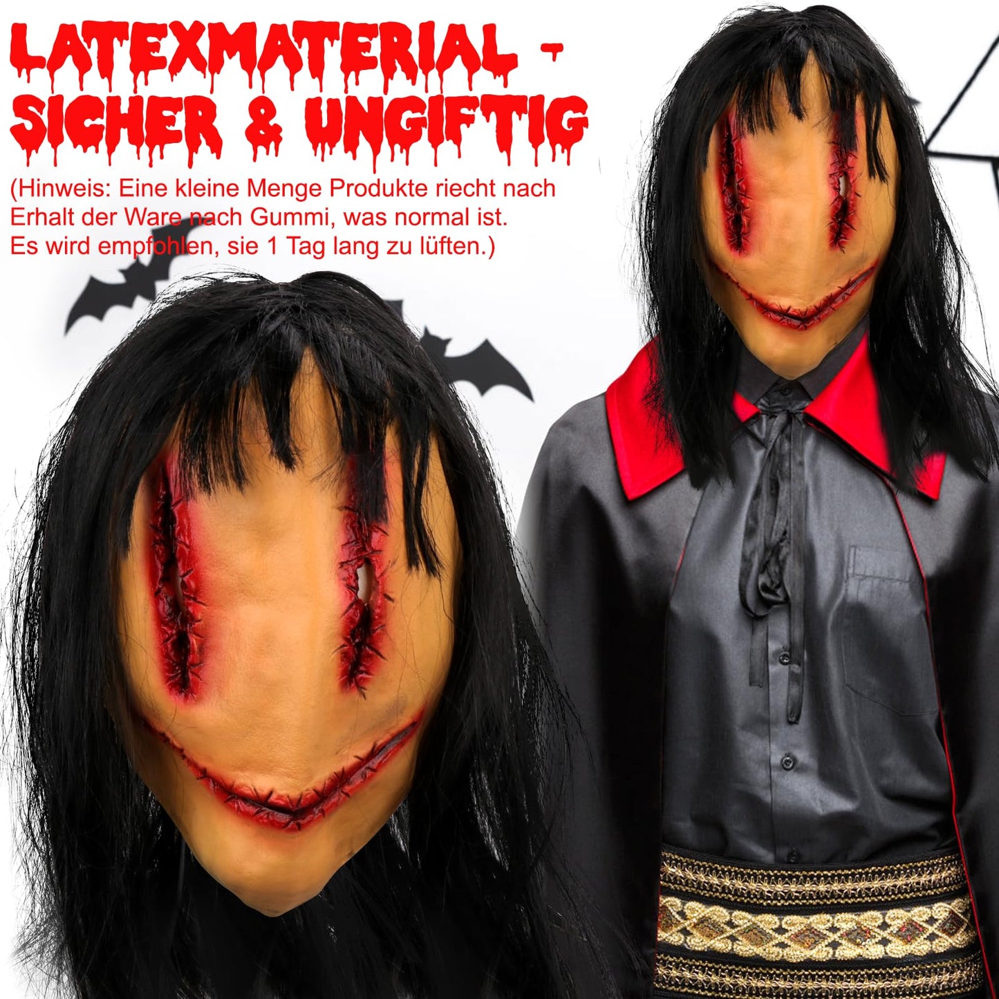 SelfTek Mască Horror Fantomă din Latex Halloween