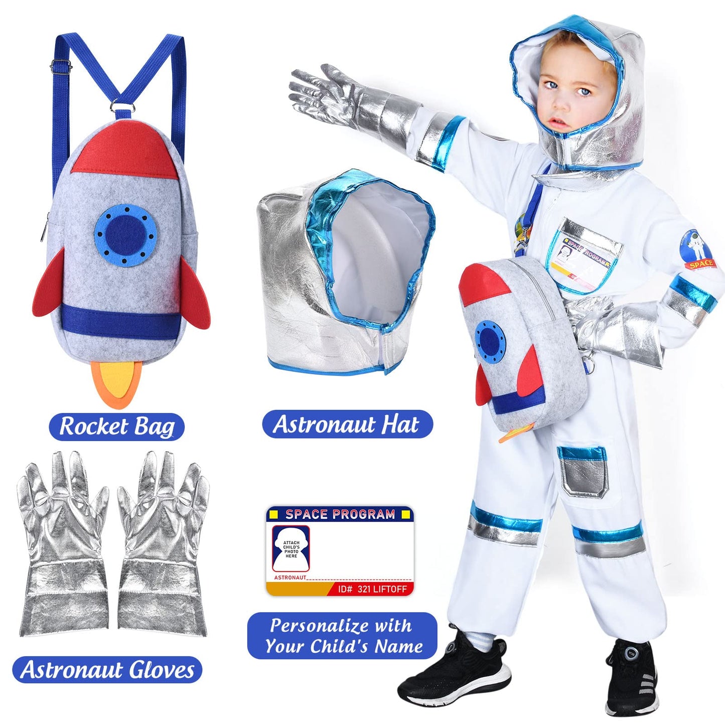 Vamei Costum Astronaut copii, 5 piese, 3-9 ani