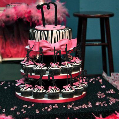 SYKYCTYC 30 Topper Cupcake Pole Dance cu Sclipici