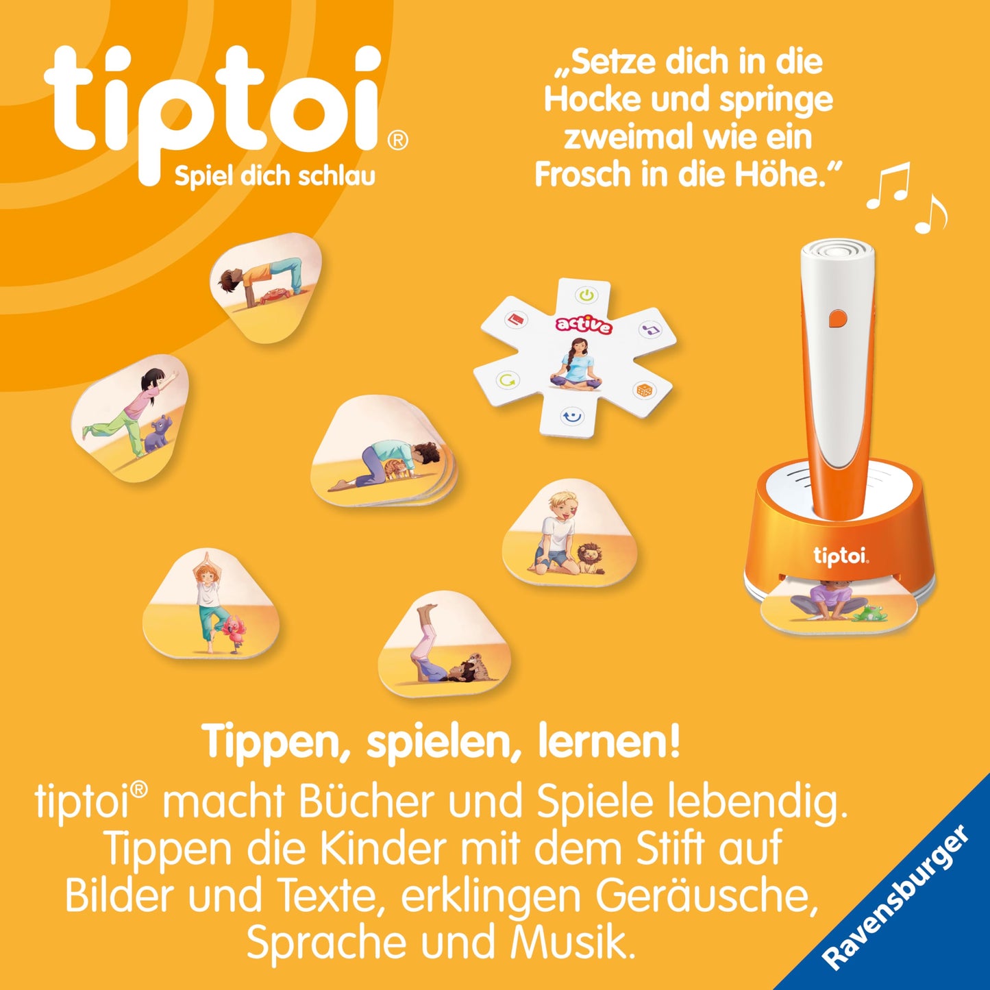 Ravensburger tiptoi Joc 00230 - Yoga Activ pentru Copii - joc de mișcare conștientă pentru copii de la 3 ani