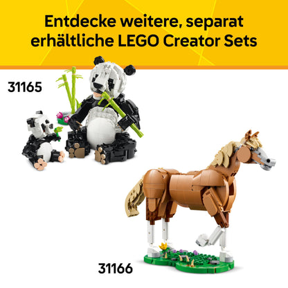 LEGO Creator Animale Sălbatice: Tucan Tropical - Jucărie 3-in-1 care se transformă în Figurina Fluture sau Pește - Jucărie Creativă - Cadou pentru Fete și Băieți de la 7 Ani 31173