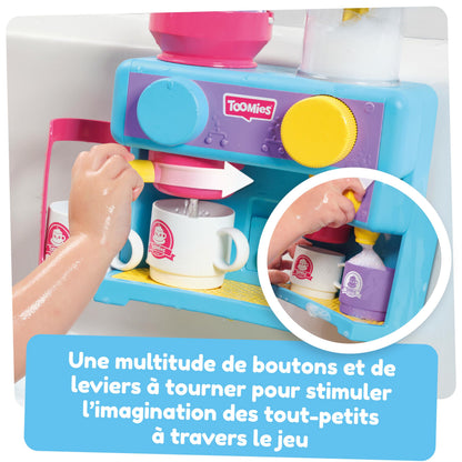 Tomy Toomies Toomies Set de joacă pentru baie Barista cu 3 căni, 1 ulcior, 1 shaker pentru copii de la 18 luni