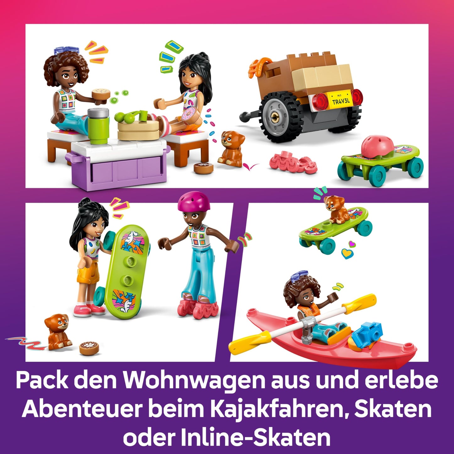 LEGO Friends 42659 Set de construcție Mașină de călătorie cu remorcă 220 piese 6+ ani