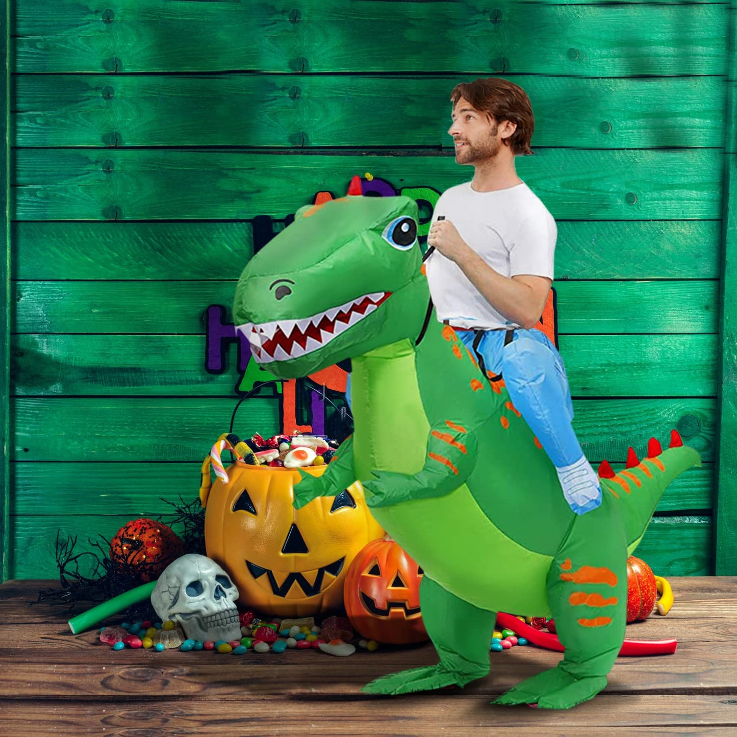 Leiruo Costum Dinozaur Gonflabil, adulti 160-190 cm