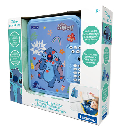 Jurnal electronic Lexibook Disney Stitch cu stilou și caiet, interactiv, protejat prin parolă, funcții distractive, efecte sonore, albastru, SD50D