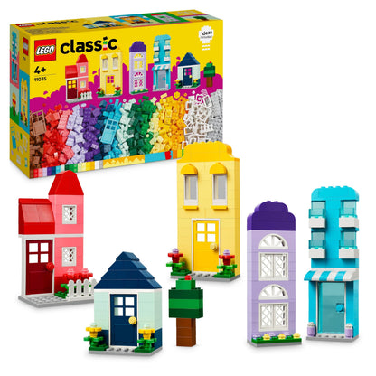 LEGO Classic Case Creative, Set de Piese pentru Copii, Jucărie de Construcție cu 850 de Piese, Jucărie pentru Construirea Caselor cu Accesorii, Cadou pentru Băieți și Fete de la 4 Ani 11035