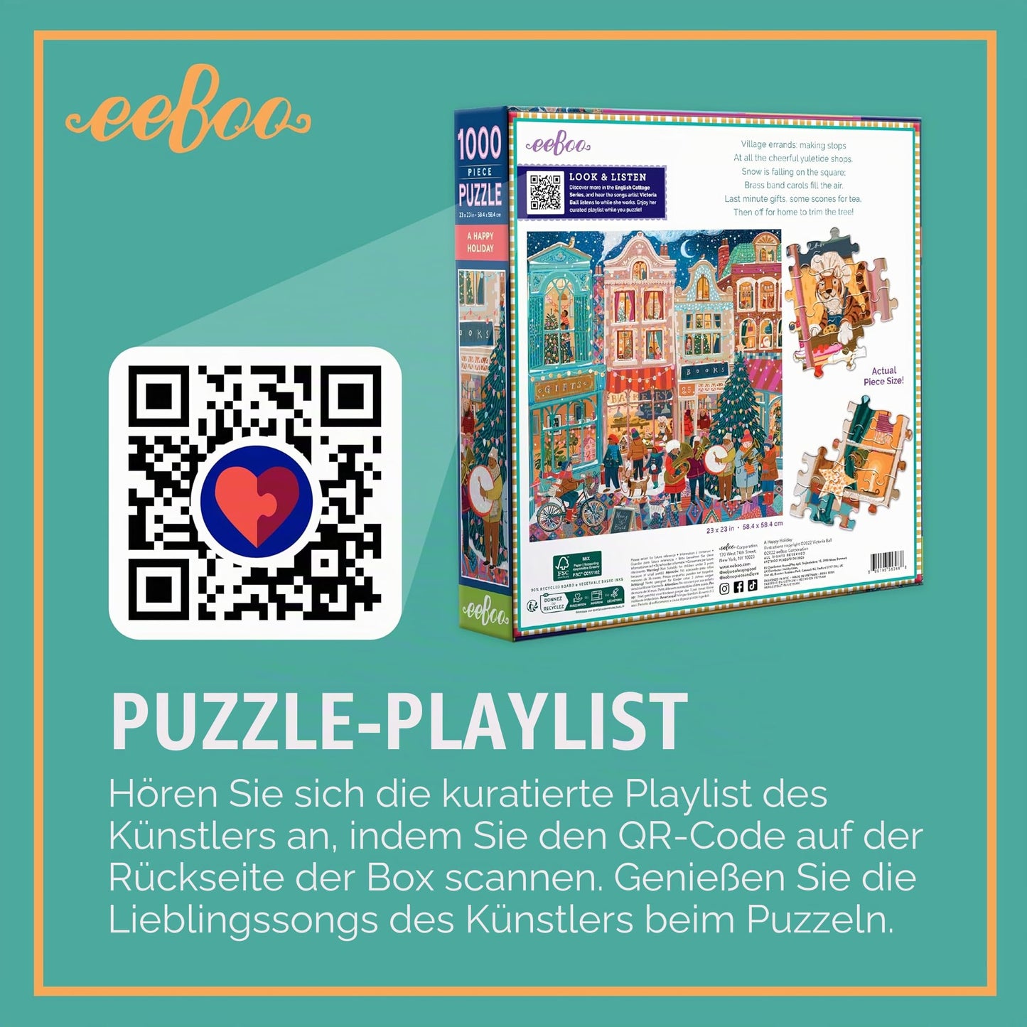 eeBoo Puzzle 1000 piese Joyeuses Fêtes