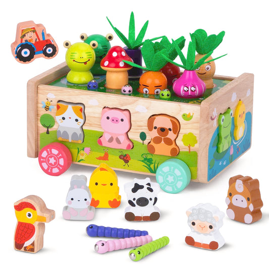 KMTJT Joc Montessori Lemn Sortare Legume, 1-3 ani