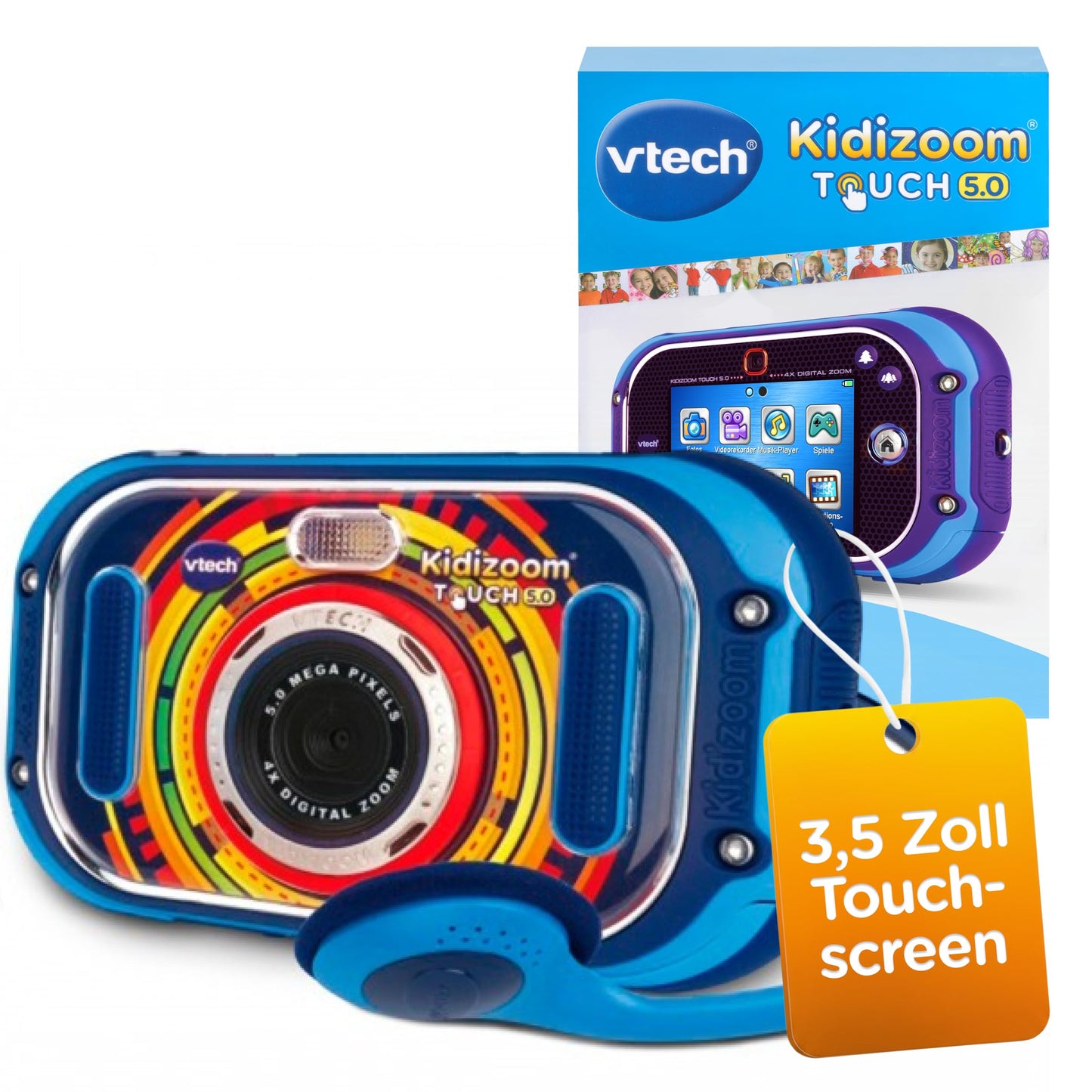 Vtech KidiZoom Touch 5.0 Camera digitala touchscreen, albastru