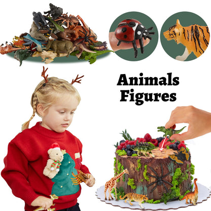 TOEY PLAY Set 36 Figurine Animale, Dinozauri, Insecte