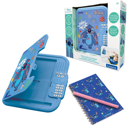 Jurnal electronic Lexibook Disney Stitch cu stilou și caiet, interactiv, protejat prin parolă, funcții distractive, efecte sonore, albastru, SD50D